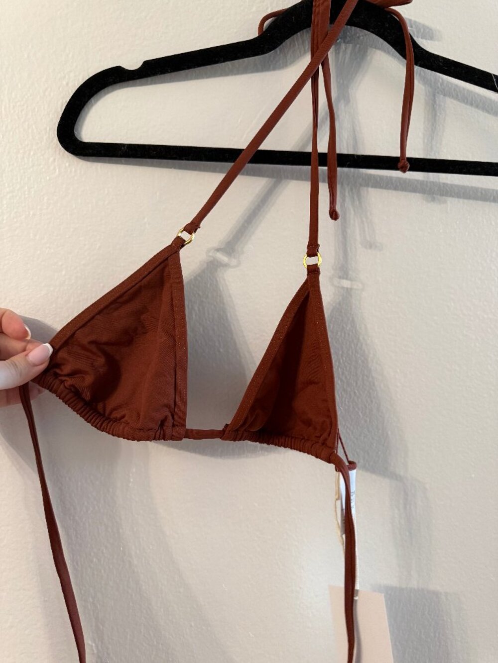 L*Space Banning Bikini Top ONLY brown tobacco S small NWT